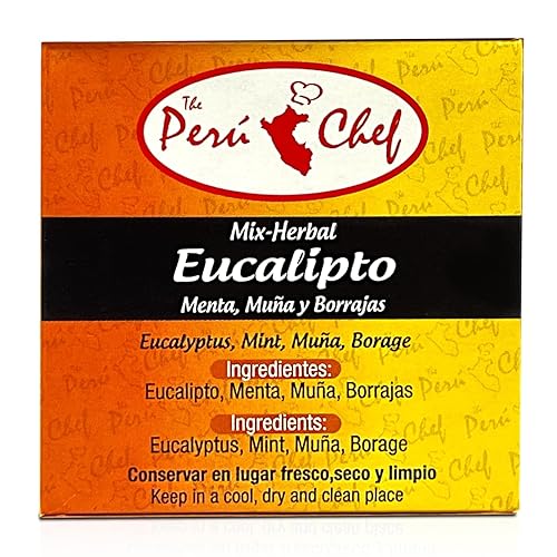 Miniatura 3 de Peruchef Te Mix-herbal Eucalipto, Menta, Muña y Borraja  Peruano 20 Bolsas de Té Eucalipto