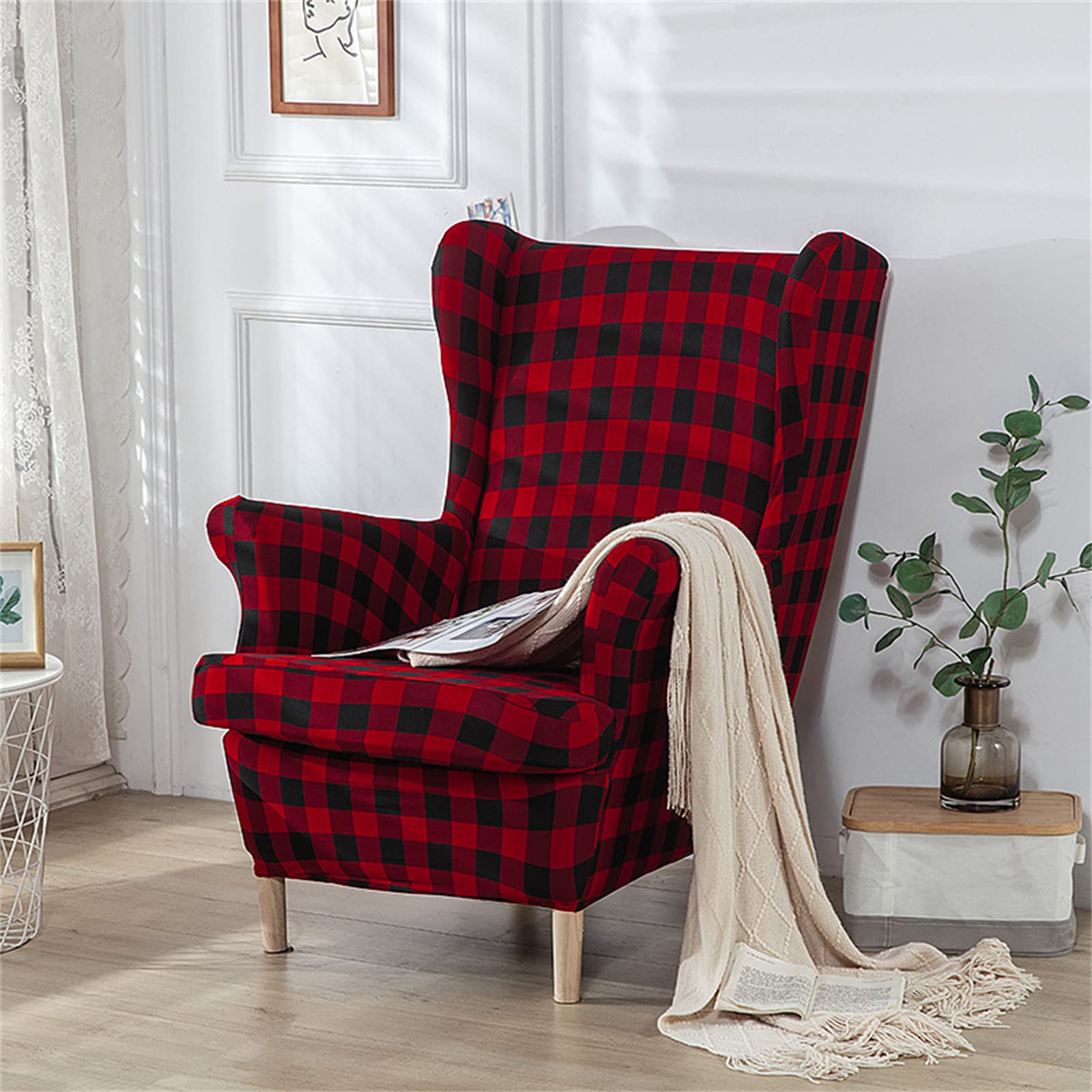 Living Room Gingham Armchair Gingham Slipcovers For Small