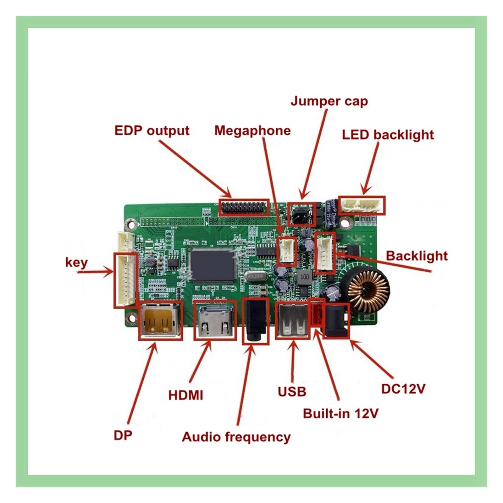 Carte Mère 27 "Pouces DP + HDMI + USB vers Carte De Lecteur EDP LM270WQ1-SDC2/LM270WQ1-SDA2/LM270WQ1-SDE3 Kit De Carte De Commande for Écran LED LCD 2560X1440(LM270WQ1-SDE3)