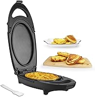 Baker's Friend Electric Omelette Maker - Nonstick Flip Frittata & Egg Pan, Double-Sided for Crispy Breakfasts, Graphite