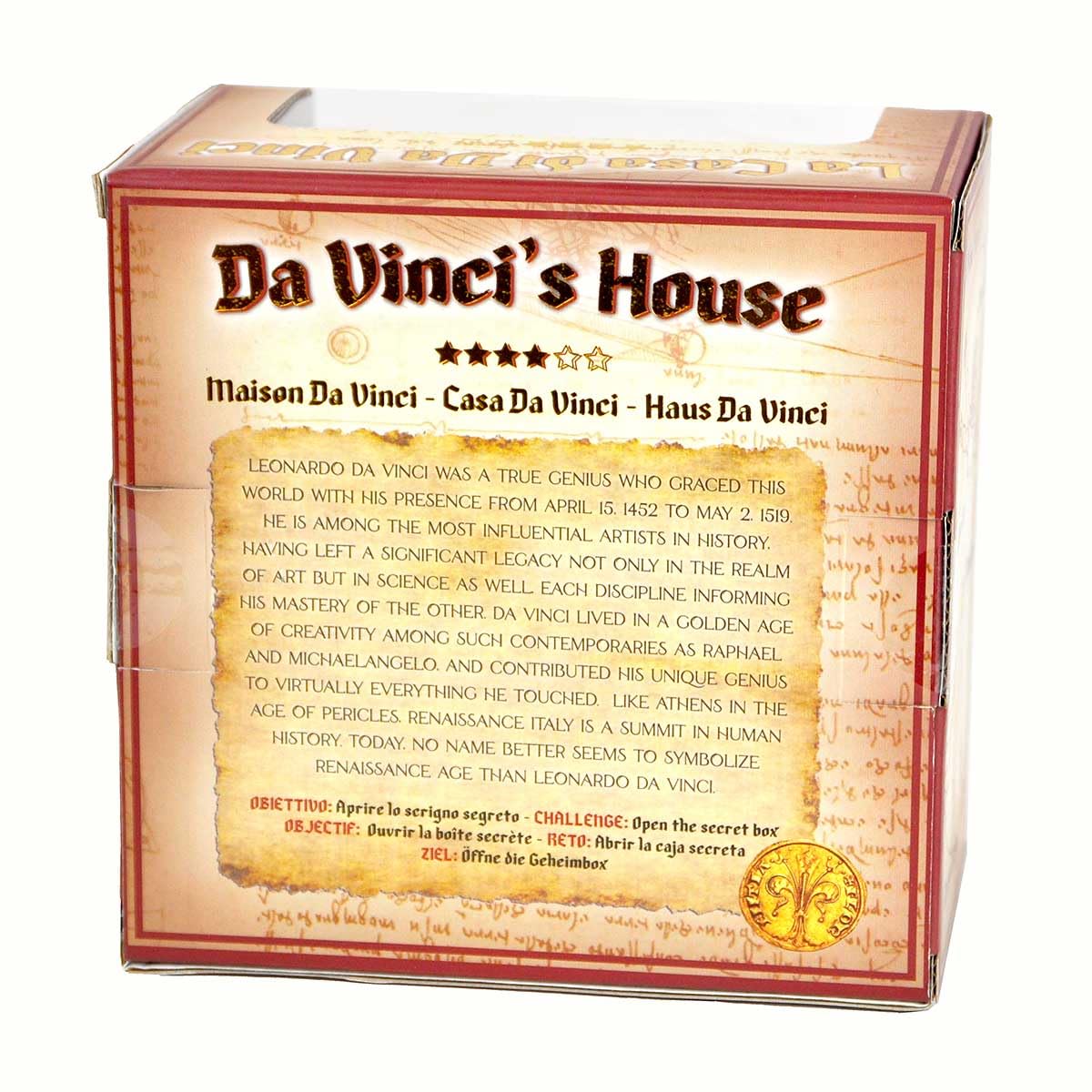 Logica Giochi art. La Casa di Da Vinci - Rompicapo in Legno - Scrigno Segreto - Difficoltà 4/6 Estremo - Collezione Leonardo