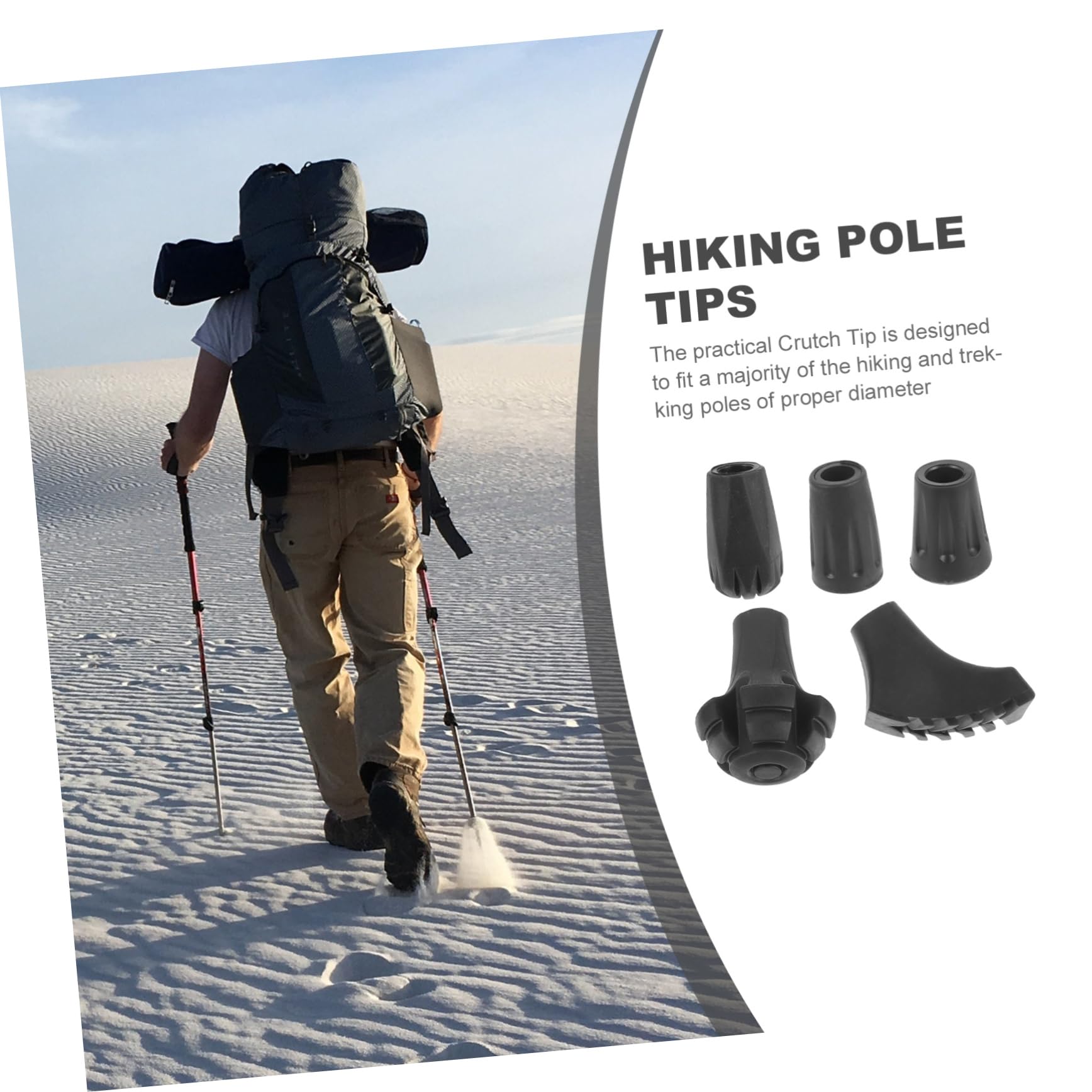 SUPVOX Coussinets De Bâtons De Marche Accessoires De Béquilles Canne Pliable Trekking Accessoires Accessoire De Trekking Conseils De Canne Couvre-Pointes Épaissis