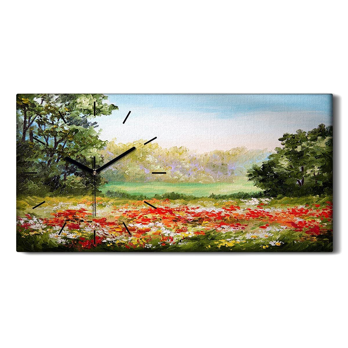Horloge sur Toile Art Mural Haut de Gamme Coloray Image Moderne 60x30cm