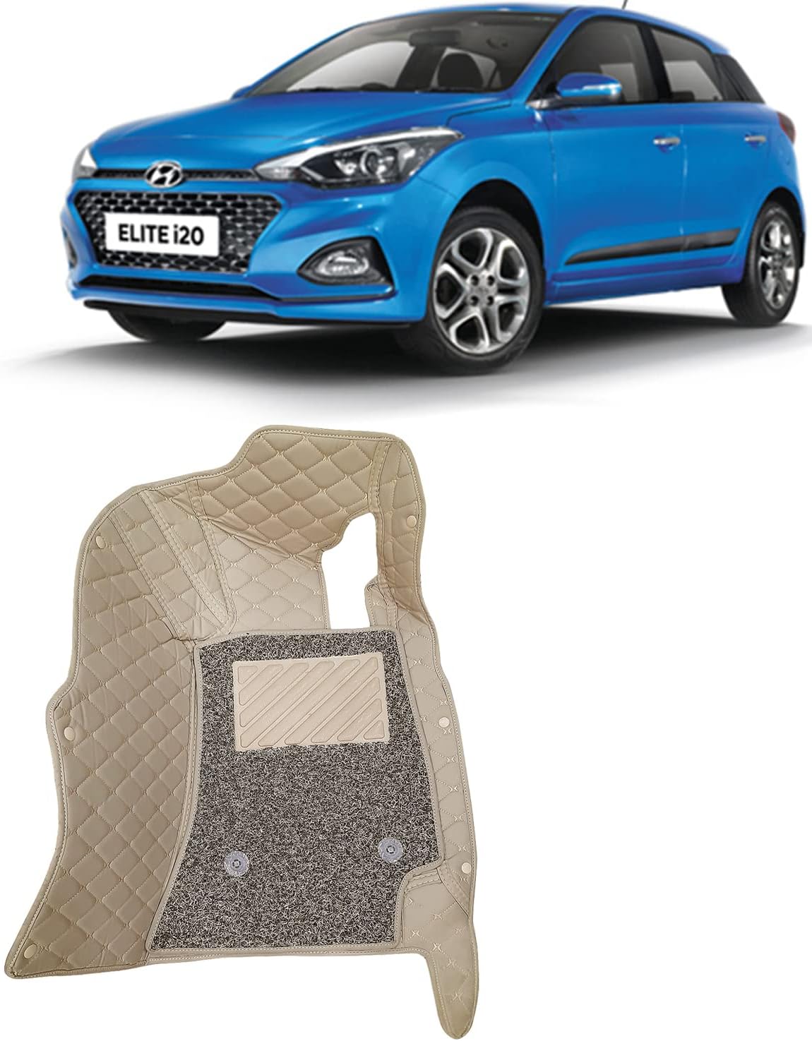 Kingsway 7D Car Floor Mats for Hyundai Elite I20 (Model