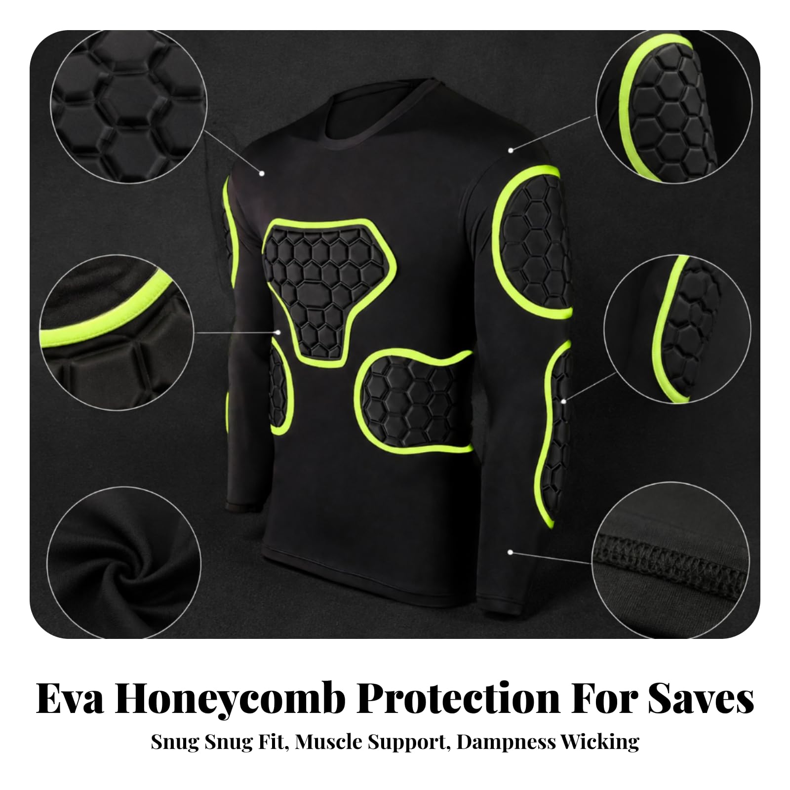 Maglia a Compressione Imbottita Sportiva , S