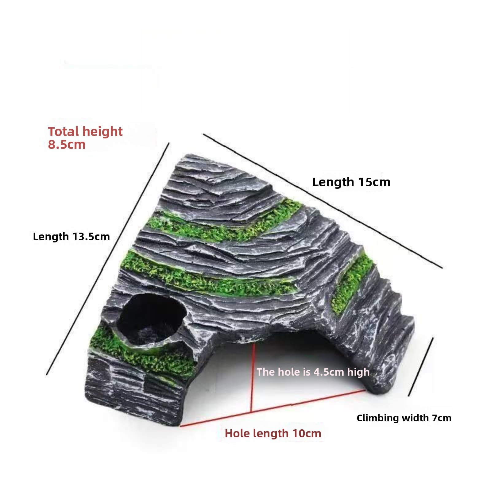 Fish Tank Landscaping Rockery Tortoise, 15 cm, piattaforma di asciugatura al sole nascondiglio