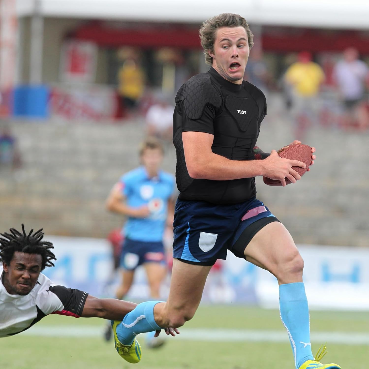 Mens Football Rib Protector with Pads Adult Protective Undershirt Heart Guard for Softball Rugby Lacrosse - Image 11