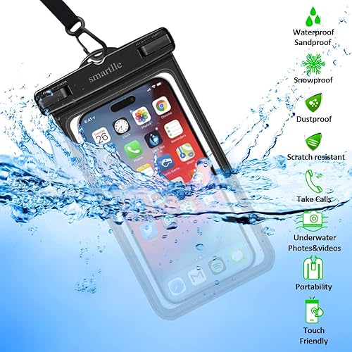 Miniatura 2 de Funda impermeable para teléfono, paquete de 2, bolsa seca para teléfono celular para iPhone 14, 13, 12, 11 Pro Max, XS Plus XR, Galaxy S23 S22 S21,