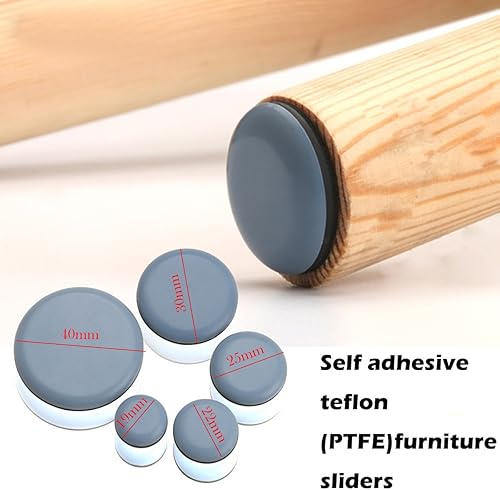 Miniatura 3 de Deslizadores adhesivos para muebles de 1-58 pulgadas, silla de horno deslizantes de PTFE en muebles y electrodomésticos de cocina, deslizador fácil