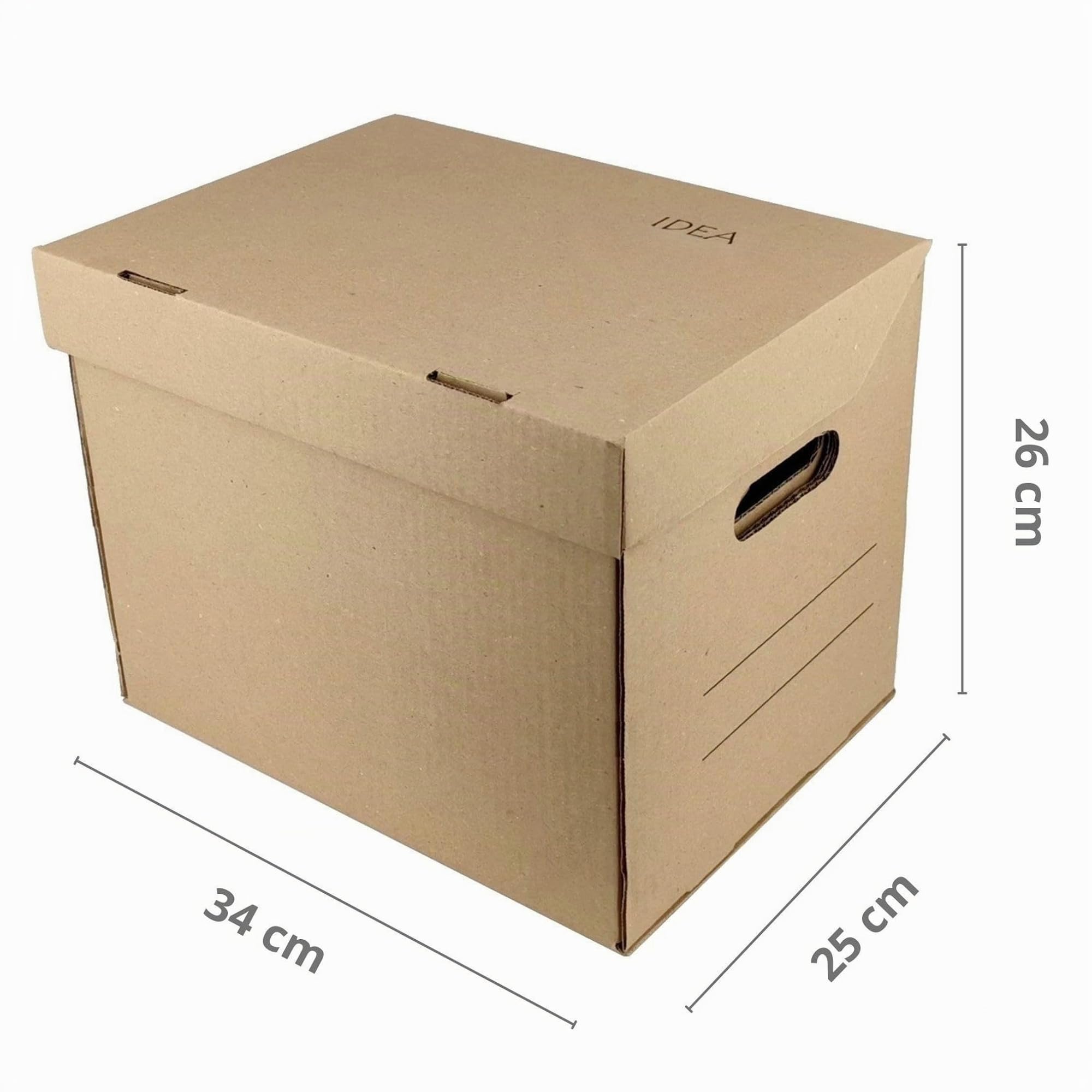 Idea Home STOREA IDEA Aufbewahrungsbox A4, 12er Set | Archivbox mit Deckel, Pappkarton, Umzugskartons, Lagerbox für Dokumente