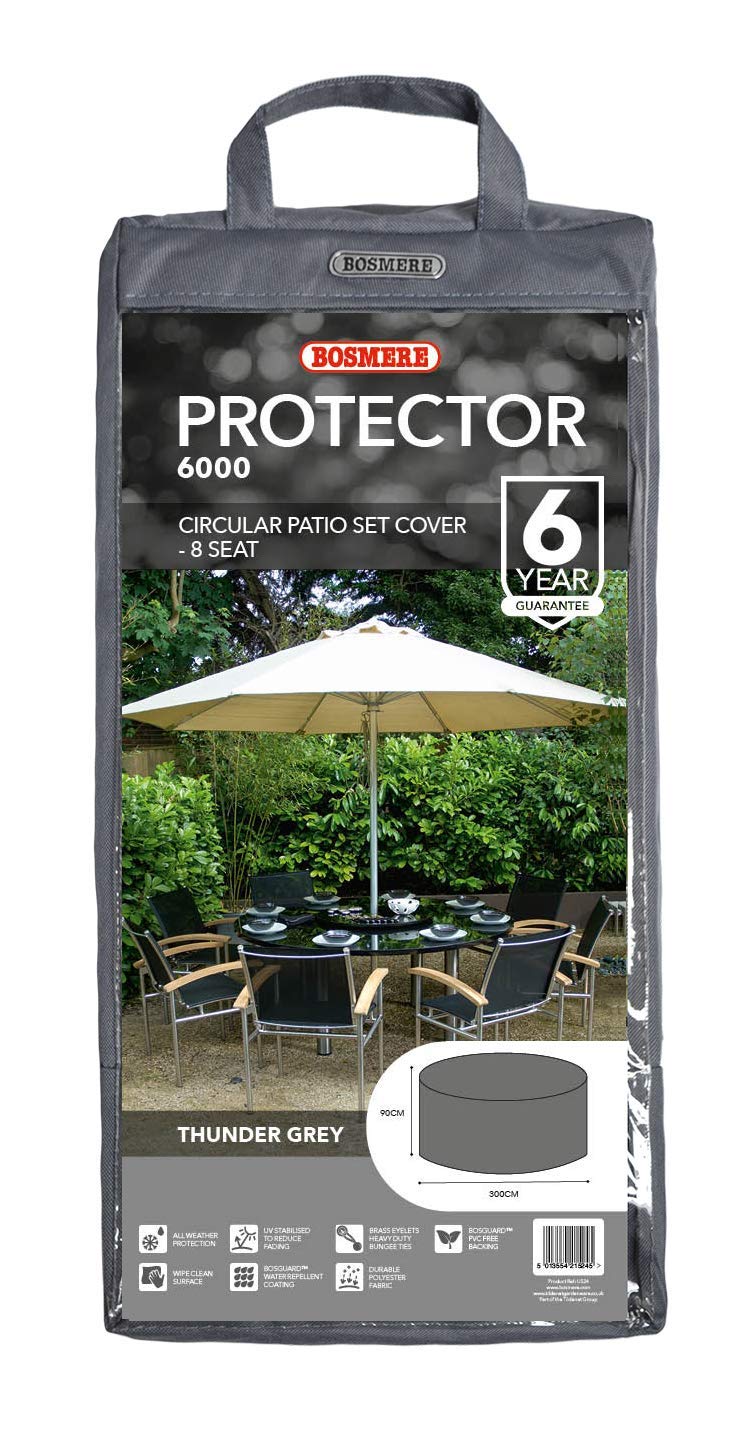 Produktbild von Bosmere Thunder Grey Hängematten-Schutzhülle Für 3-Sitzer – Wetterfest, Atmungsaktiv, Mit Bungee-Kordeln – 6 Jahre Garantie