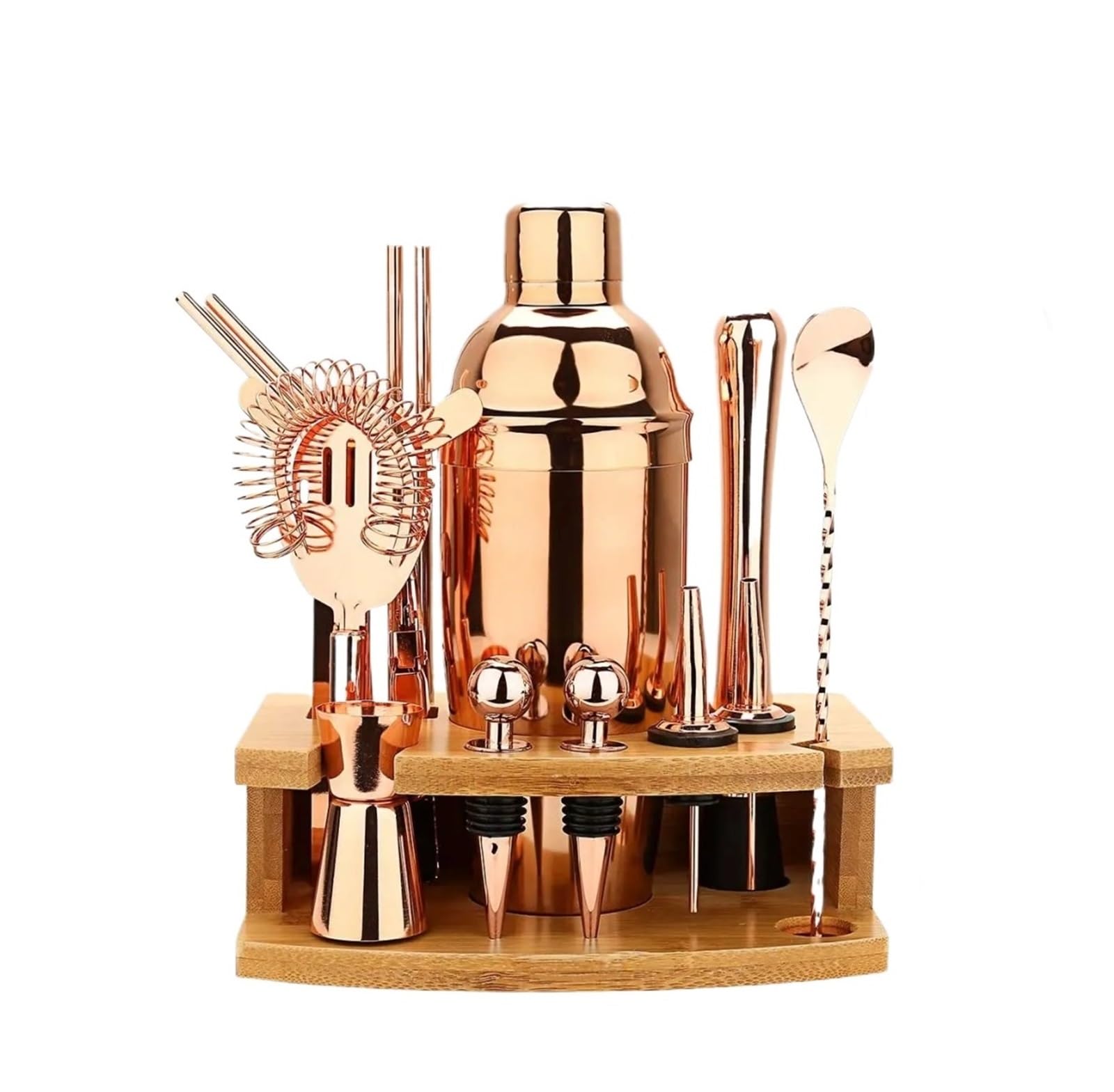 Juego de coctelera, kit barman 16 piezas for mezclador vino(Rose Gold)