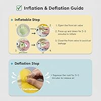 Vista 7 de Asiento de bebé inflable: silla de bebé portátil para bebés de 3 a 12 meses, bomba de mano incorporada, asiento infantil suave con base antivuelco