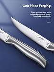 D.Perlla Steak Knife Set, Straight Edge Steak Knife Set of 8, High Carbon Stainless Steel Steak Knives Never Need Sharpening, One Piece Design & Hollow Handle, Professional Cutlery Set