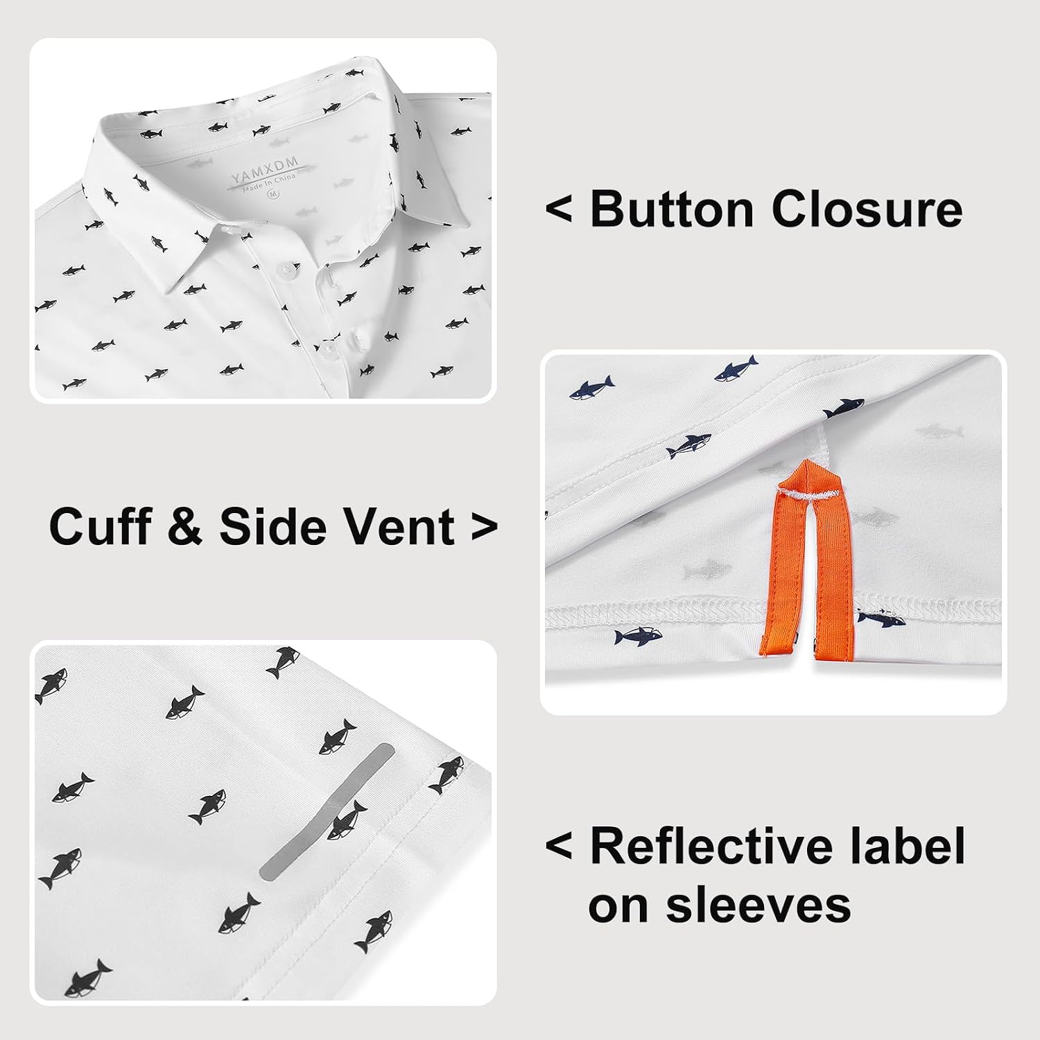 Men's Golf Polo Shirts - Moisture Wicking High Performance Short Sleeve Striped Collared Sports Casual Shirt