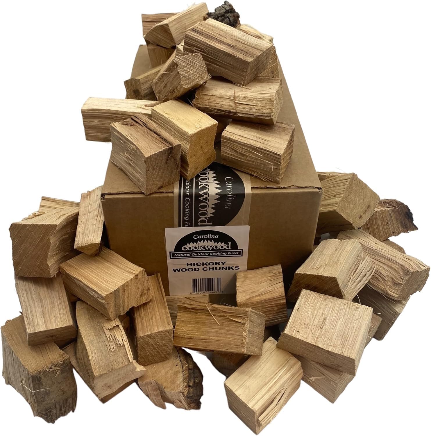 Smoking Wood Chunks, All-Natural Hickory Hardwood Pieces for Grills & Smokers, Add Rich Smoke Flavor to Pork, Beef, Chicken & Fish, USA Made, Sustainably Milled, 800 Cubic Inches