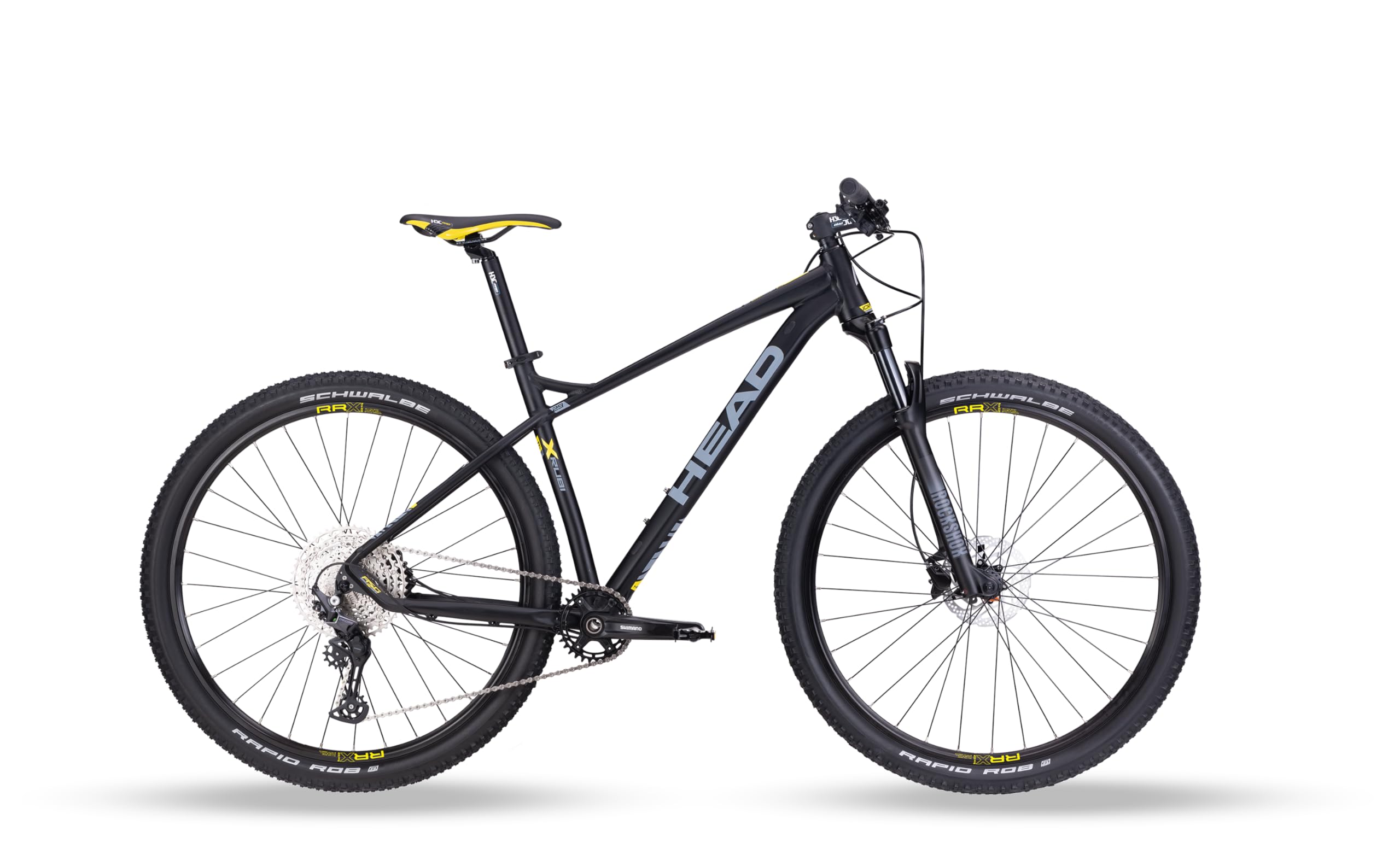 HEAD Unisex - Adult X-Rubi 3.0 Mountain Bike, Matt Black/Yellow