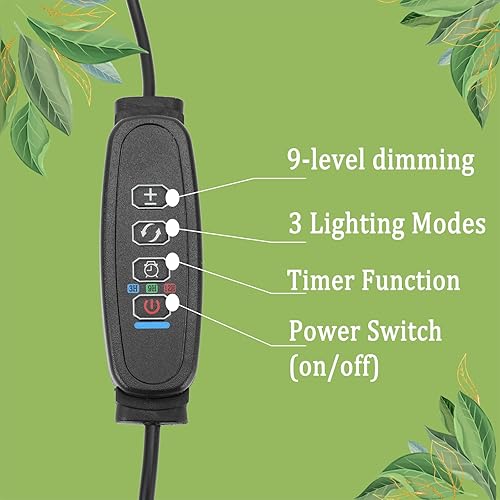 Miniatura 6 de Luces de cultivo para interiores de 6000 K, blanco y rojo, 40 LED, espectro completo, 9 niveles, luz de cultivo de plantas de interior regulable