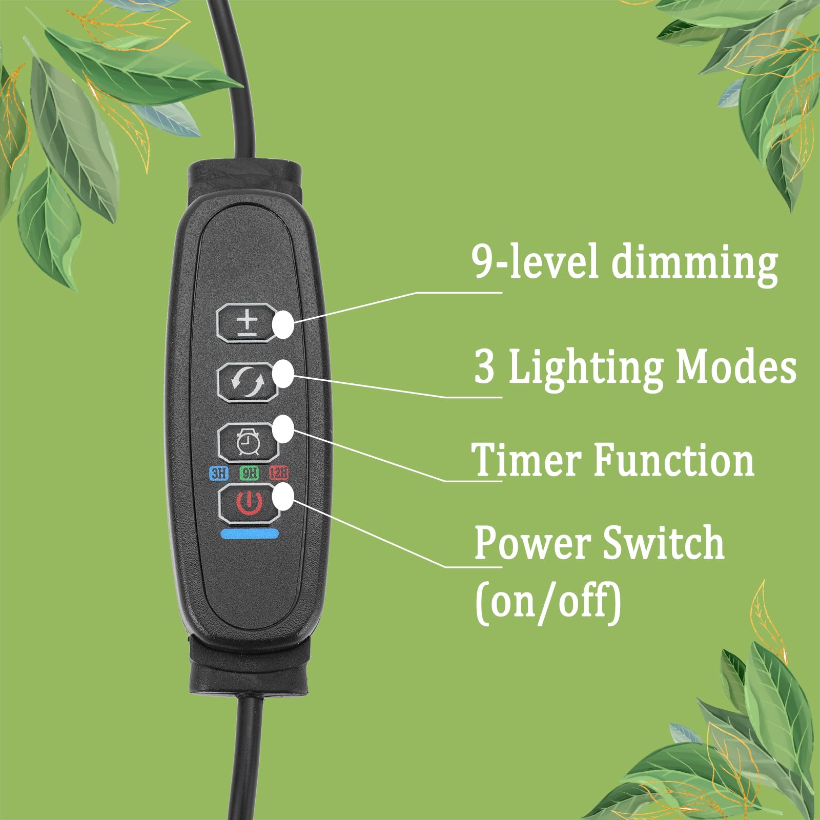 6000 K luces de cultivo de interior blanco rojo 40 LED espectro completo vegetal crecimiento luz de 9 niveles regulable para semillas iniciador clip de encendido