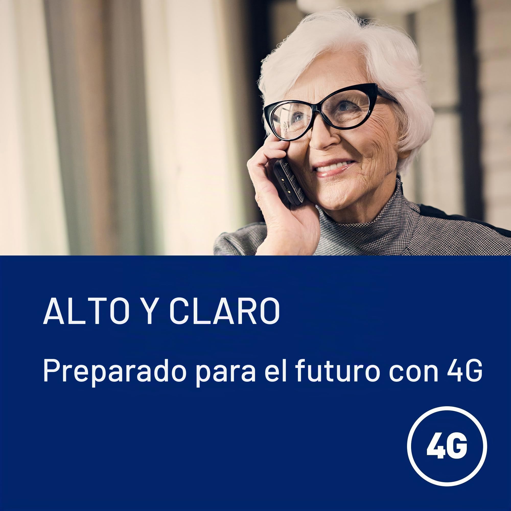 Panasonic KX-TU260EXB móvil para Mayores 4G, Fácil de Usar, Teclas Grandes, IP44, USB C, hasta 7,5 h Llamada, Pantalla 2,4”, Negro
