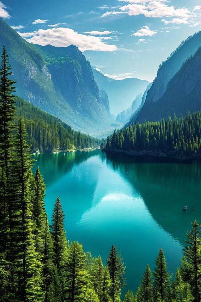 Seen Landschaft Diamond Painting Erwachsene 80x100cm, DIY 5D Diamant Painting Bilder Malen Nach Zahlen Set, Diamond Art Full Drill Kinder Diamant Malerei Kunst Basteln für Home Wand Dekorieren Y-171