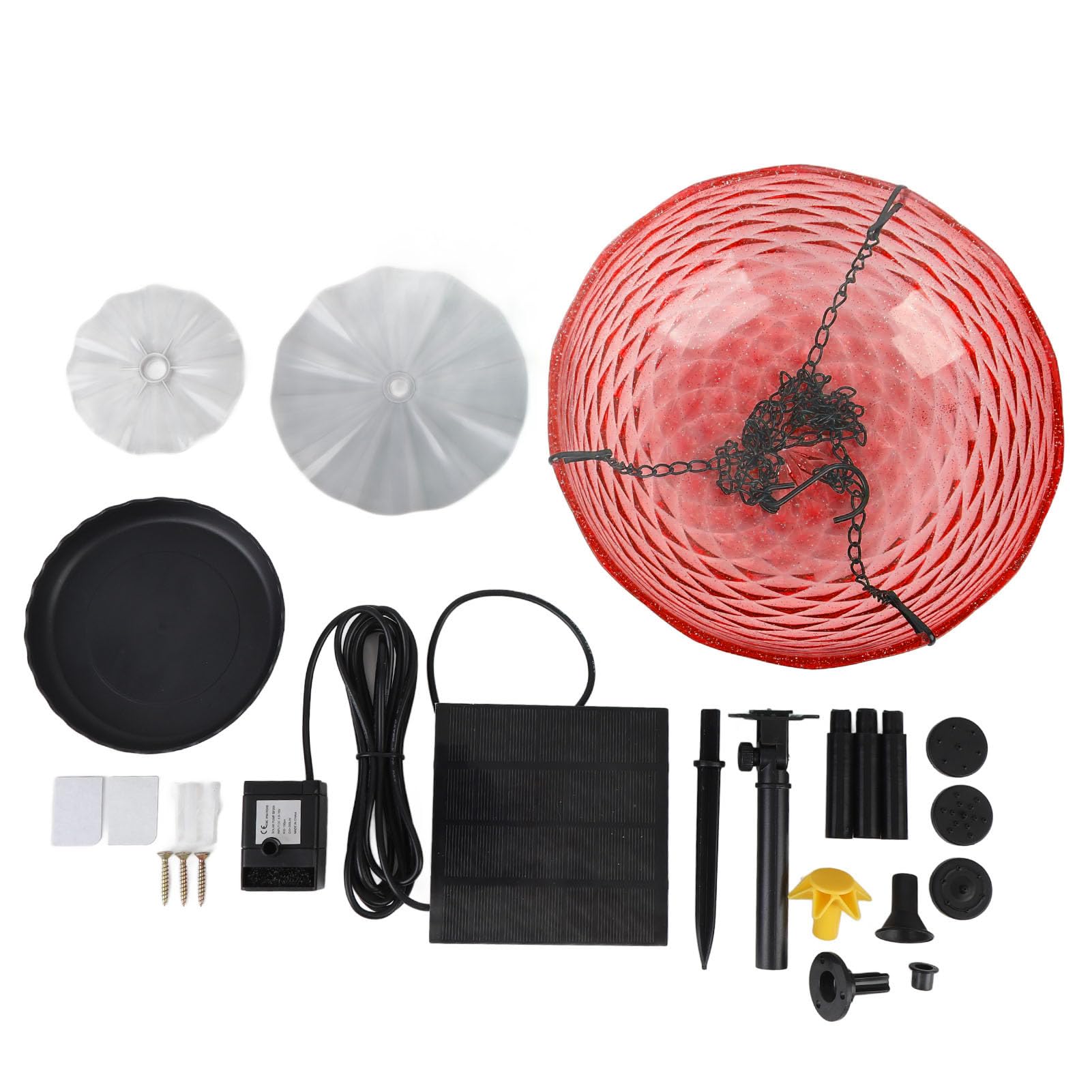 Fabater Gorgogliatore Solare per Il Bagno degli Uccelli, Mangiatoia per Uccelli Sospesa per Giardino Esterno - Materiale Plastico Resistente - Adatto per Portico, Balcone Attira con Acqua Corrente