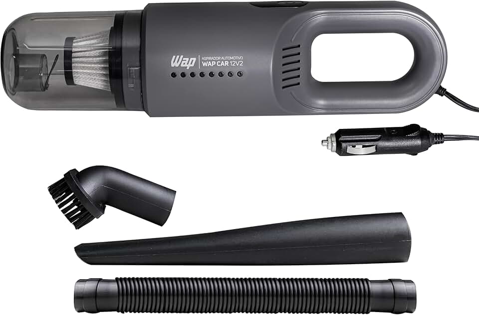 WAP Aspirador de Pó Automotivo CAR 12V2, Portátil, 420ml, com Recipiente Removível e Filtro Lavável, 180W 12VDC