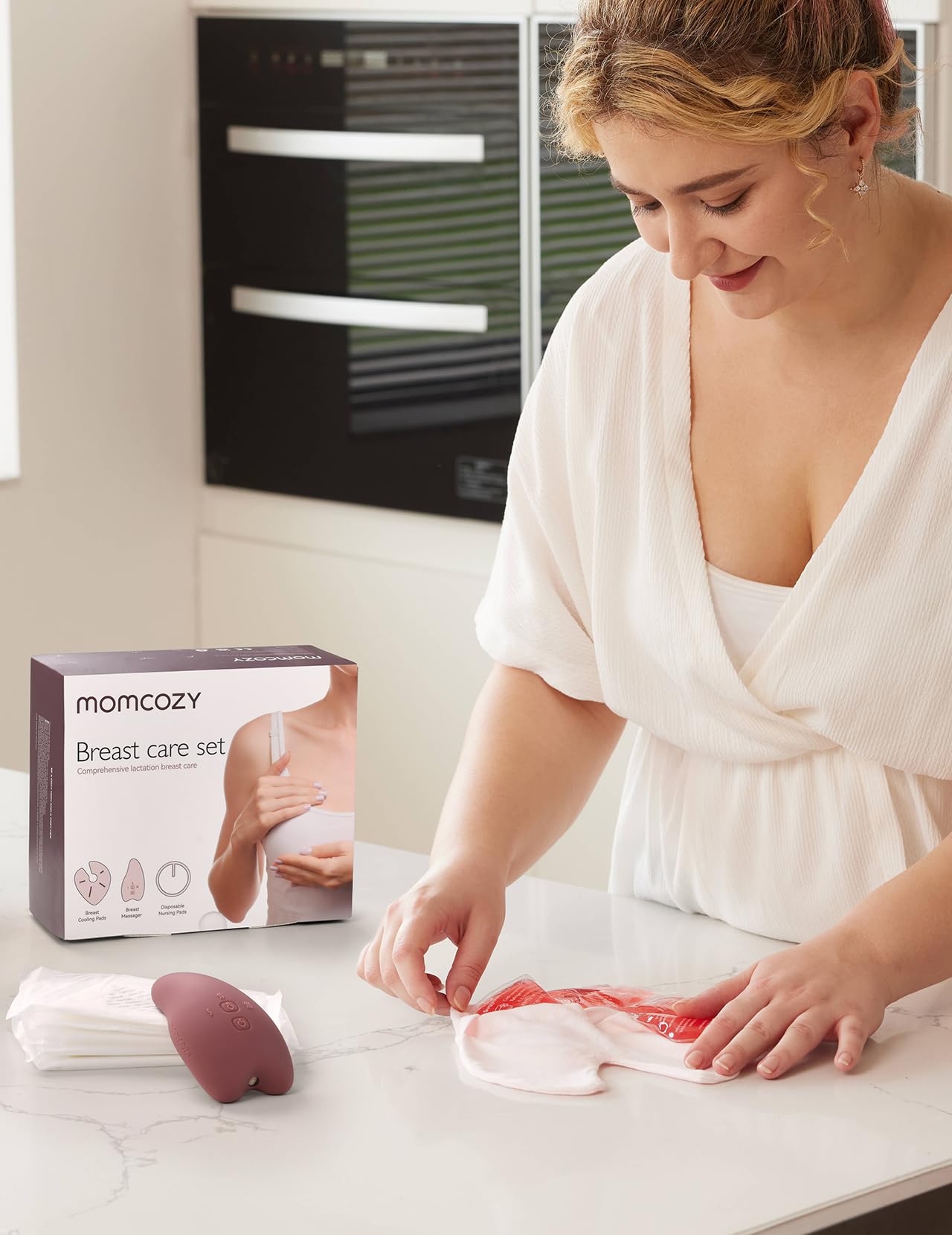 Momcozy Breastfeeding Essentials Care SetWarming Lactation Massager 2