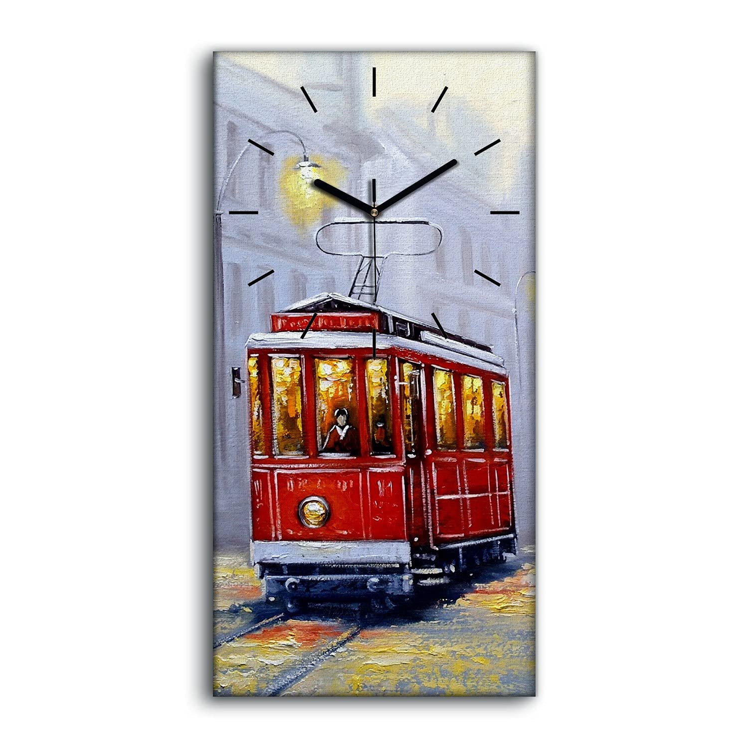 Décoration Art Mural Salon et Chambre Horloge Tram Vieille Ville