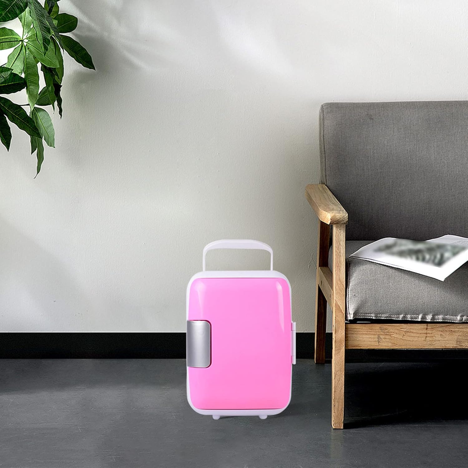 Amikadom Car 4L Refrigerator Refrigerator Cooler Box Car Refrigerator Mini Car Portable Car Small Refrigerator Pink DI3 : Appliances