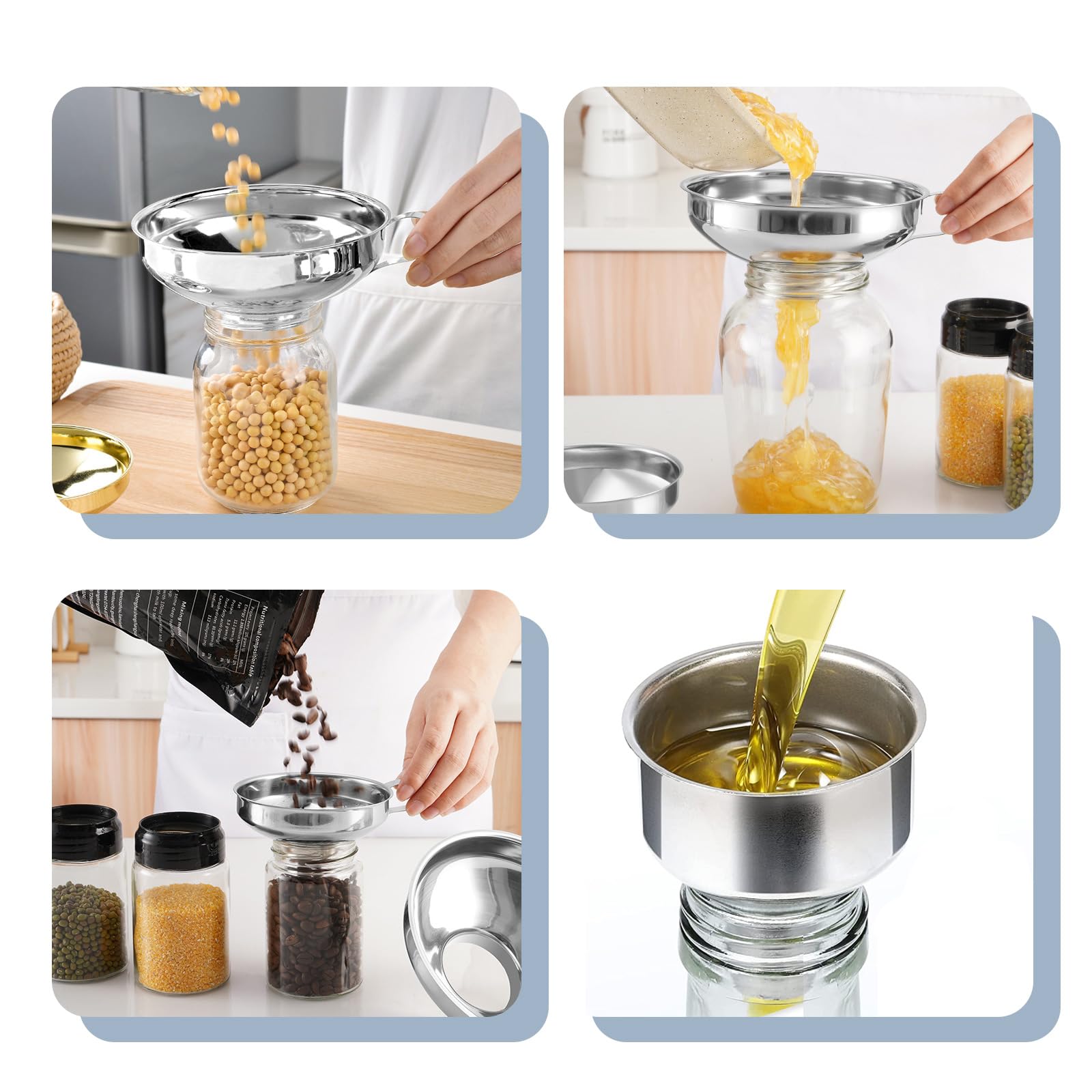 Edelstahl-Trichter Für Marmelade & Konserven - Breiter Hals, Praktisch Mit Griff