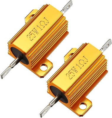 uxcell 25W 1 Ohm 5% Aluminum Housing Resistor Screw Tap Chassis Mounted Aluminum Case Wirewound Resistor Load Resistors Gold Tone 2 pcs