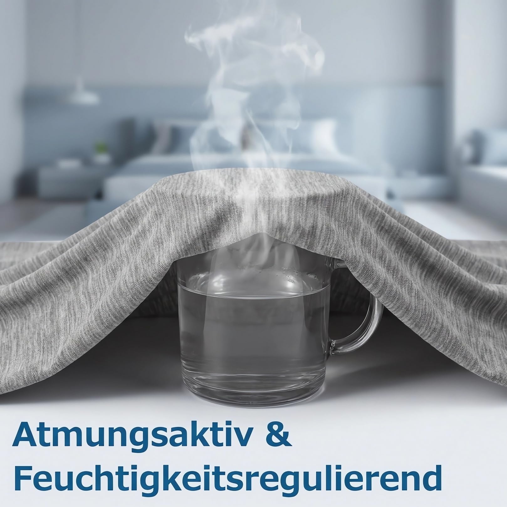 Kühldecke gegen Nachtschweiß (Q-Max >0,4) – 2-in-1 Kühlende Decke ohne Bezug & Leichte Sommerdecke – Nahtlose Eisseide Decke für Dachgeschosswohnung & Sofa (150x200 cm)