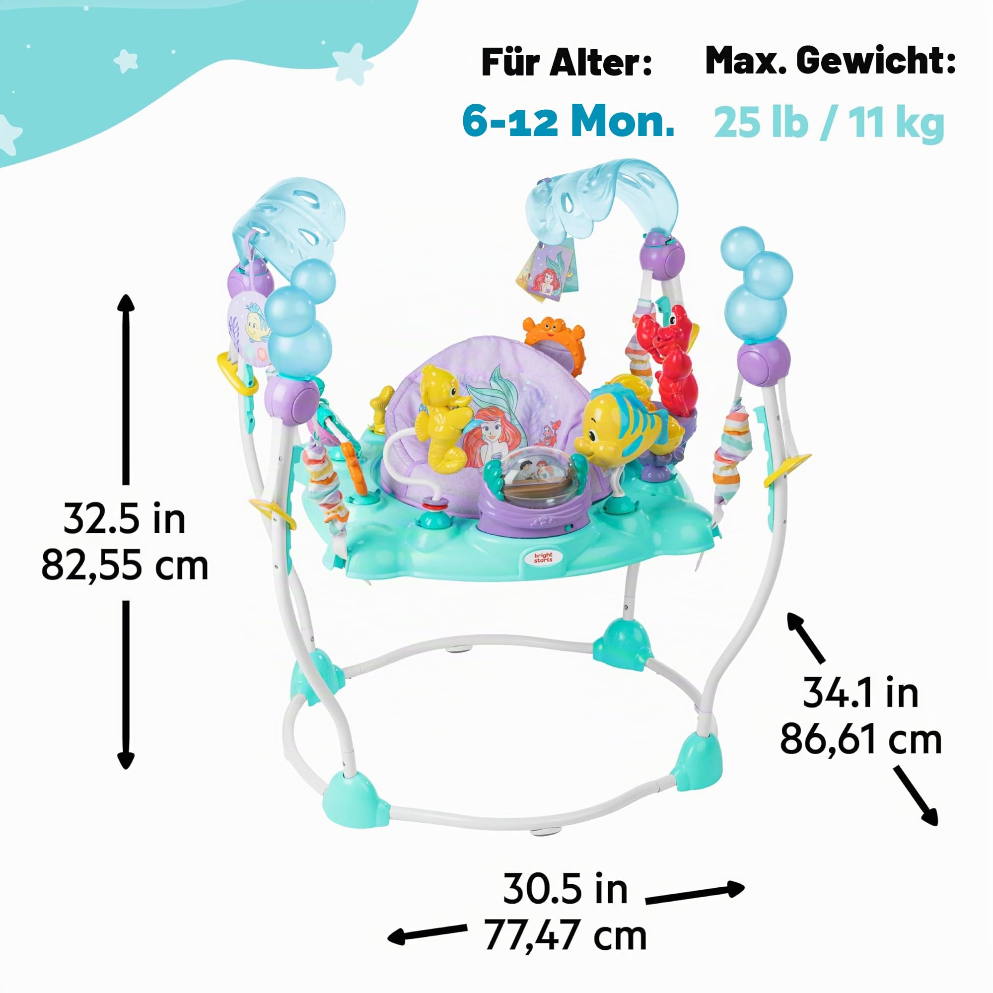 Disney Die kleine Meerjungfrau Meer von Aktivitäten Baby Aktivitätshopser mit interaktivem Spielzeug… – Ansicht 4