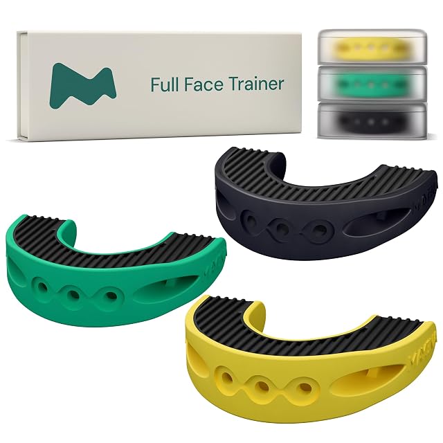 Mayena Full Face Trainer Jaw Exerciser Targeting Multiple Facial Muscles 3 Resistance Levels with Balanced Facial Pressure Tones