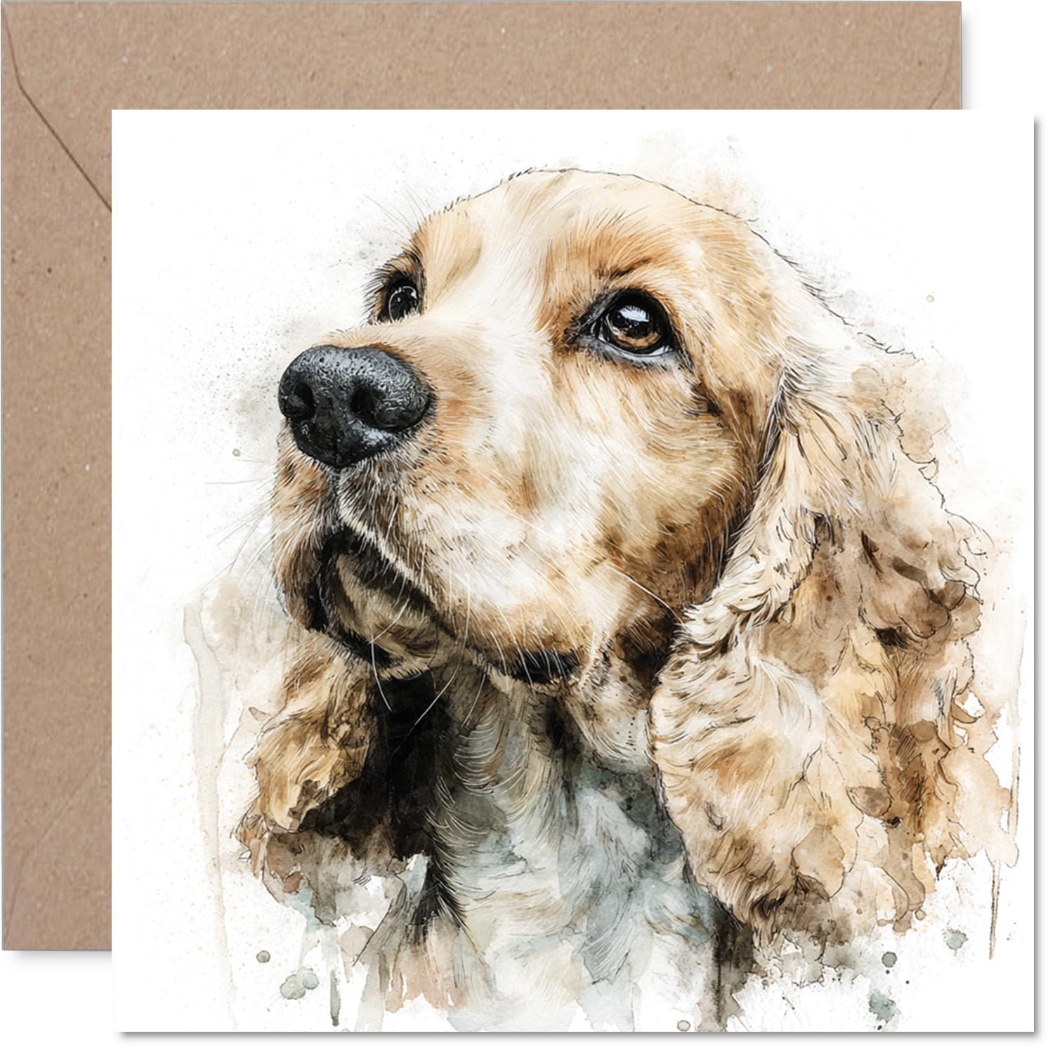 Cocker Spaniel Birthday Card for Men Women - Dog Breeds - Happy Birthday Card for Colleague Nanny Sister Auntie, 145mm Bday Greeting Cards