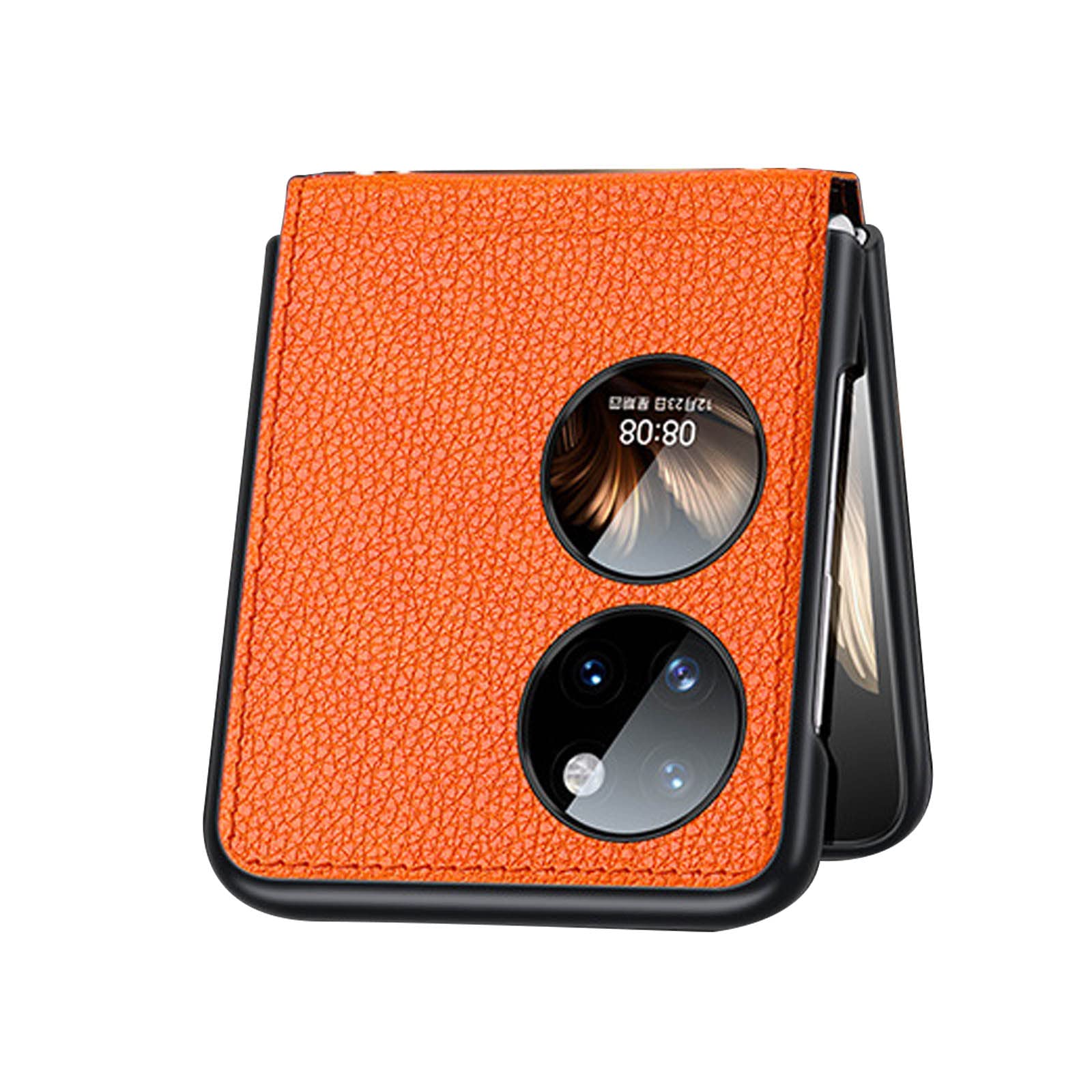 Coque pour Huawei P50 Pocket, Flip Étui avec Protection Caméra Et Crossbody Long Strap Fonction Étui Antichoc Housse,Noir