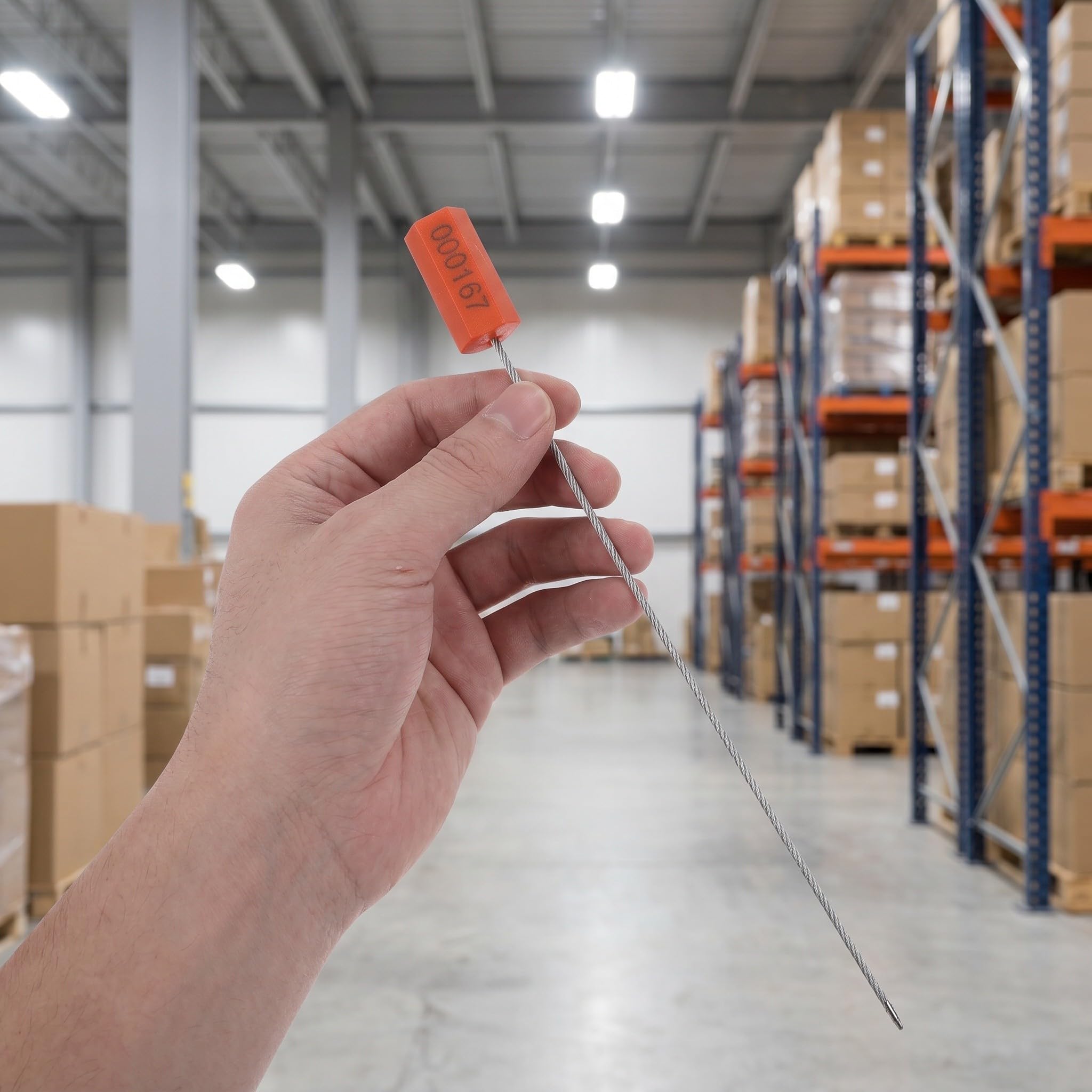 100 Pezzi Sigillo di Sicurezza Monouso per Spedizioni Filo D'acciaio Inox Numerato, Superficie Scrivibile, Design Compatto e Meccanismo di Bloccaggio Irreversibile per Container e
