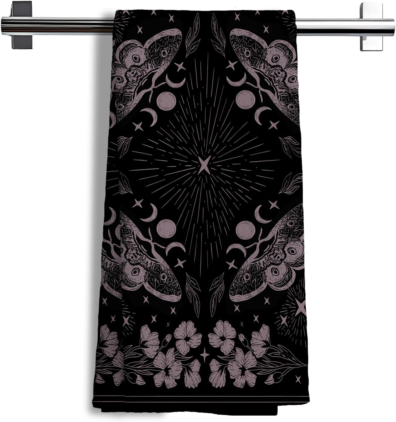 Nipil Dark Gothic Kitchen Towels, Witchy Moth Butterfly