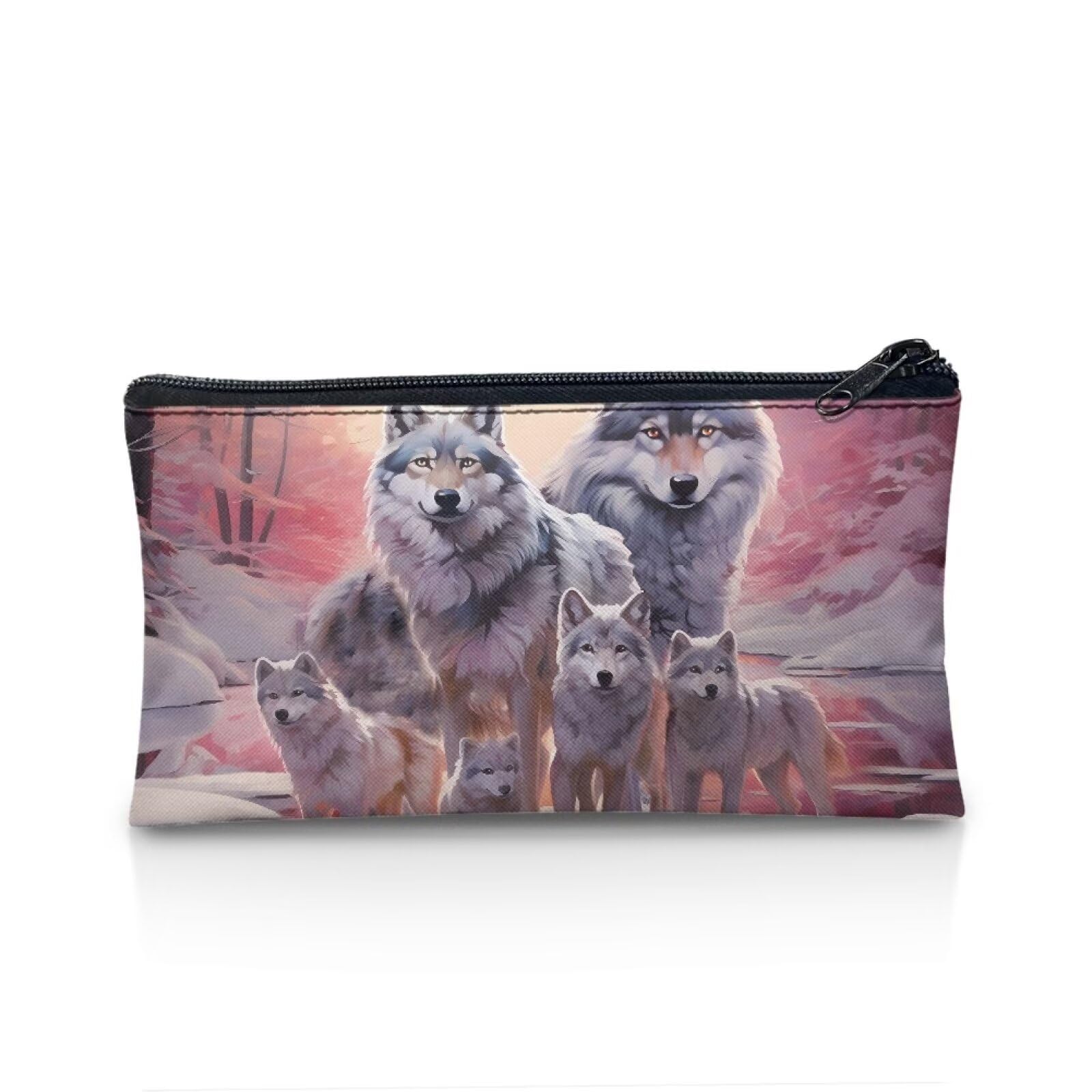UOIMAG Wolf Pencil Case Pencil Pouch Zipper Bags School Stationery Pencil Holder Office Supplies