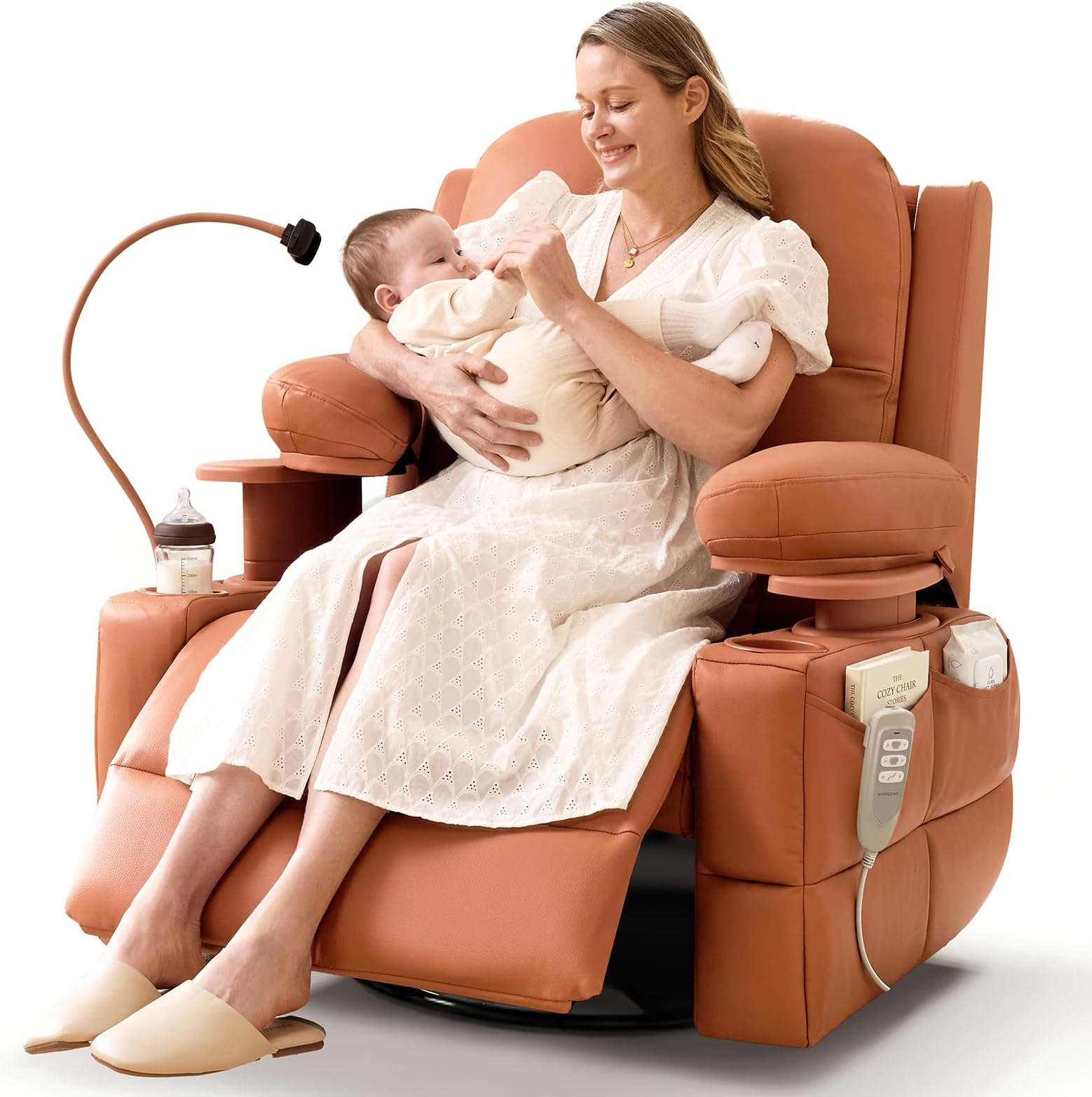Lullapod Power Nursery Rocking Chair with HugAssist Armrest