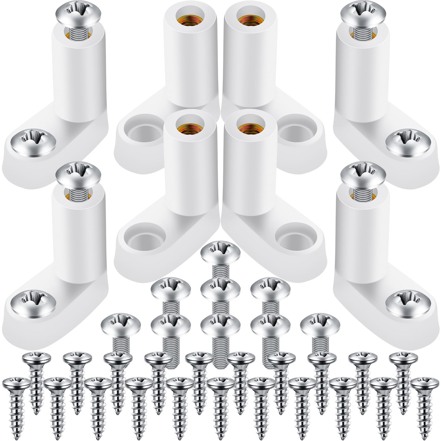 Mudder 80 PCB Board Mounting Feet L Shape Insulated PCB Spacer Plastic L Type PCB Feet with Screws, Fit for Arcade Gaming Board Replacement Parts