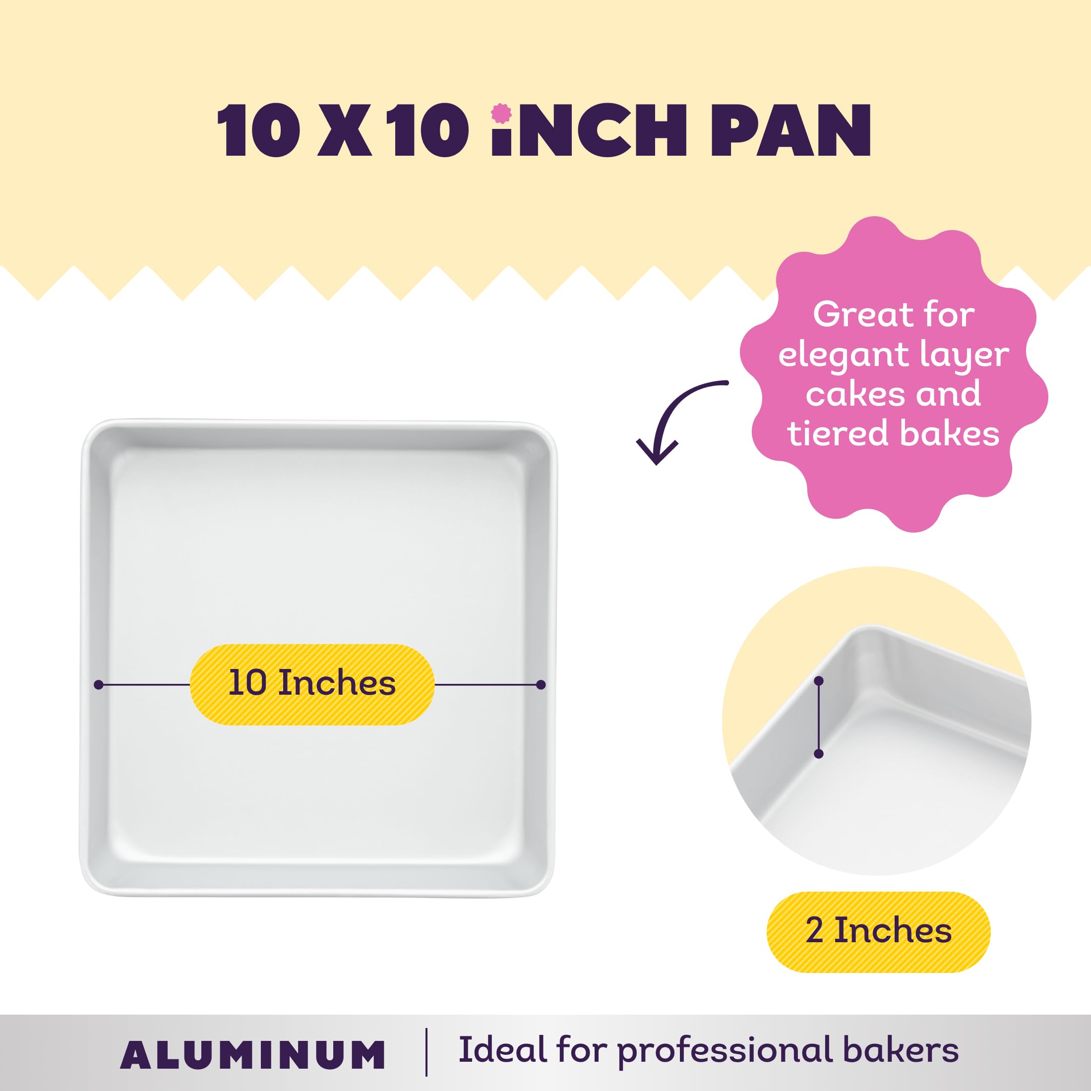 Wilton Performance Pans - Molde para Tartas y Pasteles Cuadrado (25,4 x 5 cm)