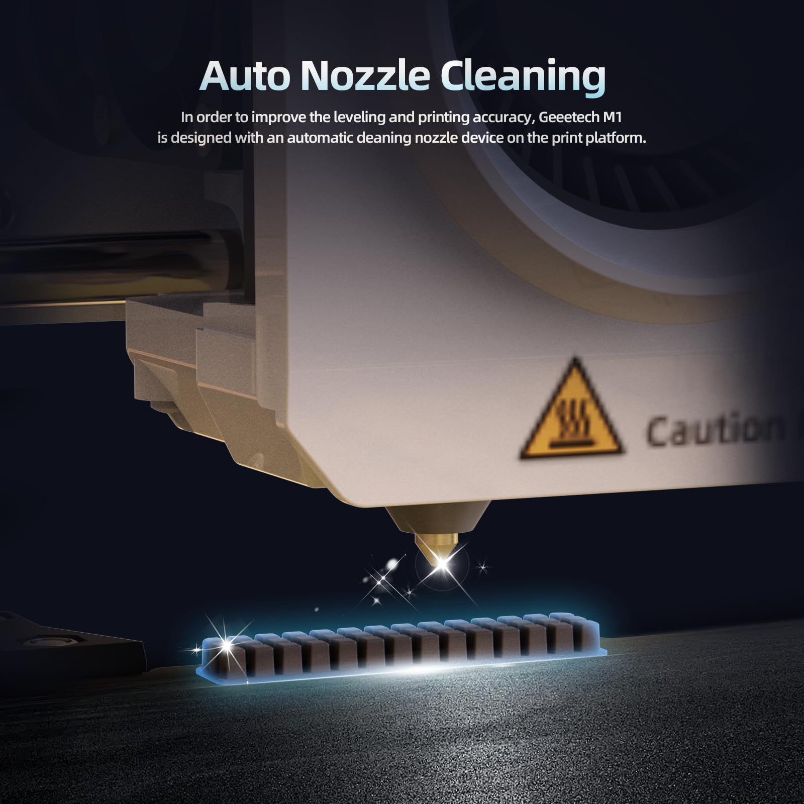 GEEETECH M1 Mini Stampante 3D, Stampante 3D per Principianti con estrusore a trasmissione diretta 250 mm/s per principianti con schermo a colori, Tre ventole di raffreddamento