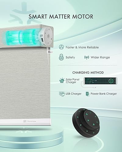 Miniatura 15 de Yoolax Persianas inteligentes, persianas enrollables motorizadas, persianas automáticas para ventanas, persianas motorizadas compatibles con Alexa