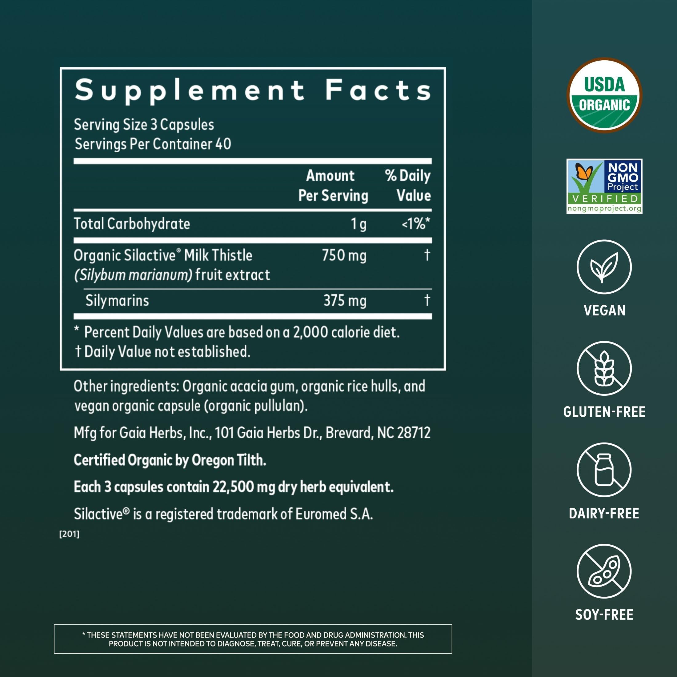 Gaia Herbs Milk Thistle, 120 Vegan Capsules, 40 Servings — Amazon image 2