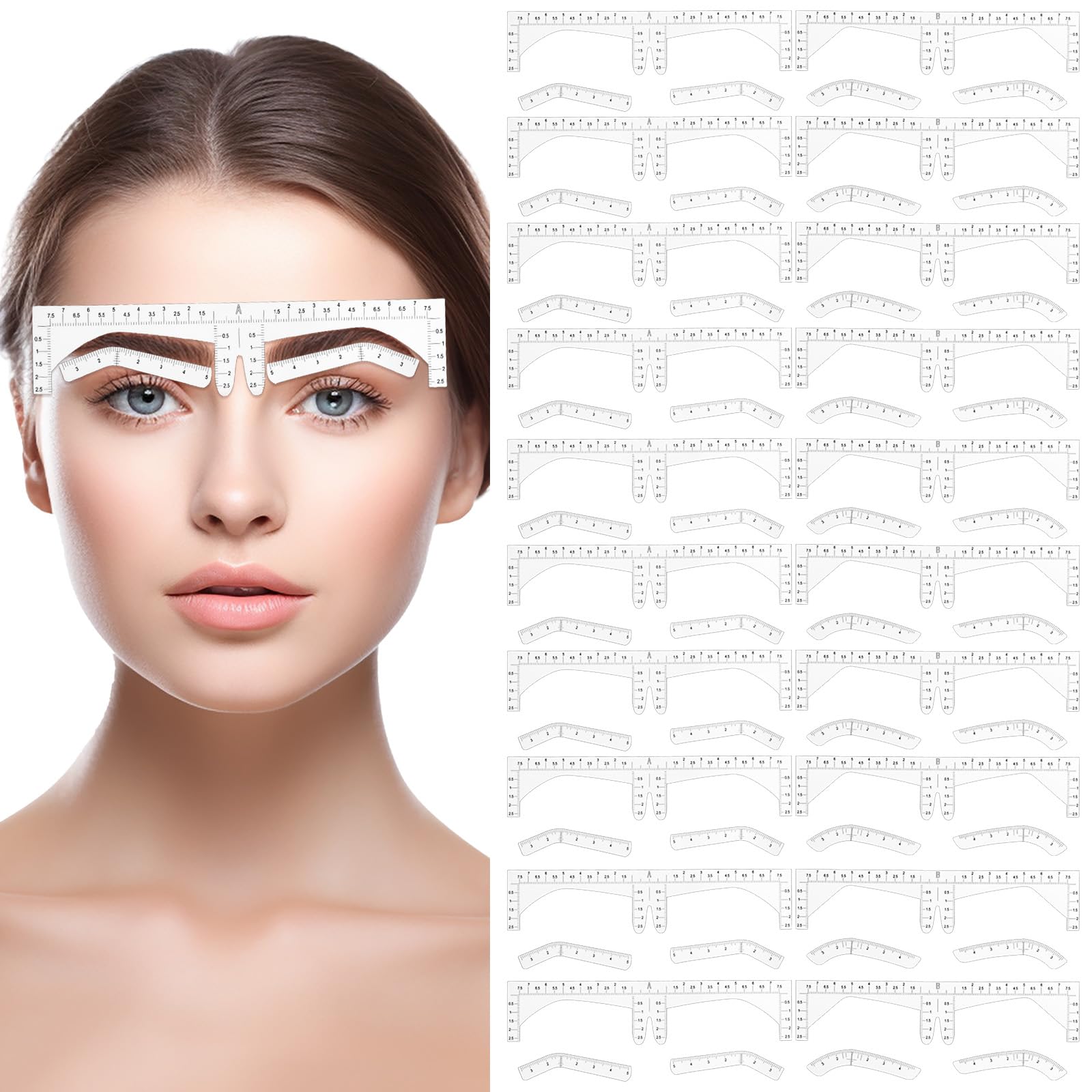 60pcs Eyebrow Template, Self-Adhesive Eyebrow Shaper Stencil