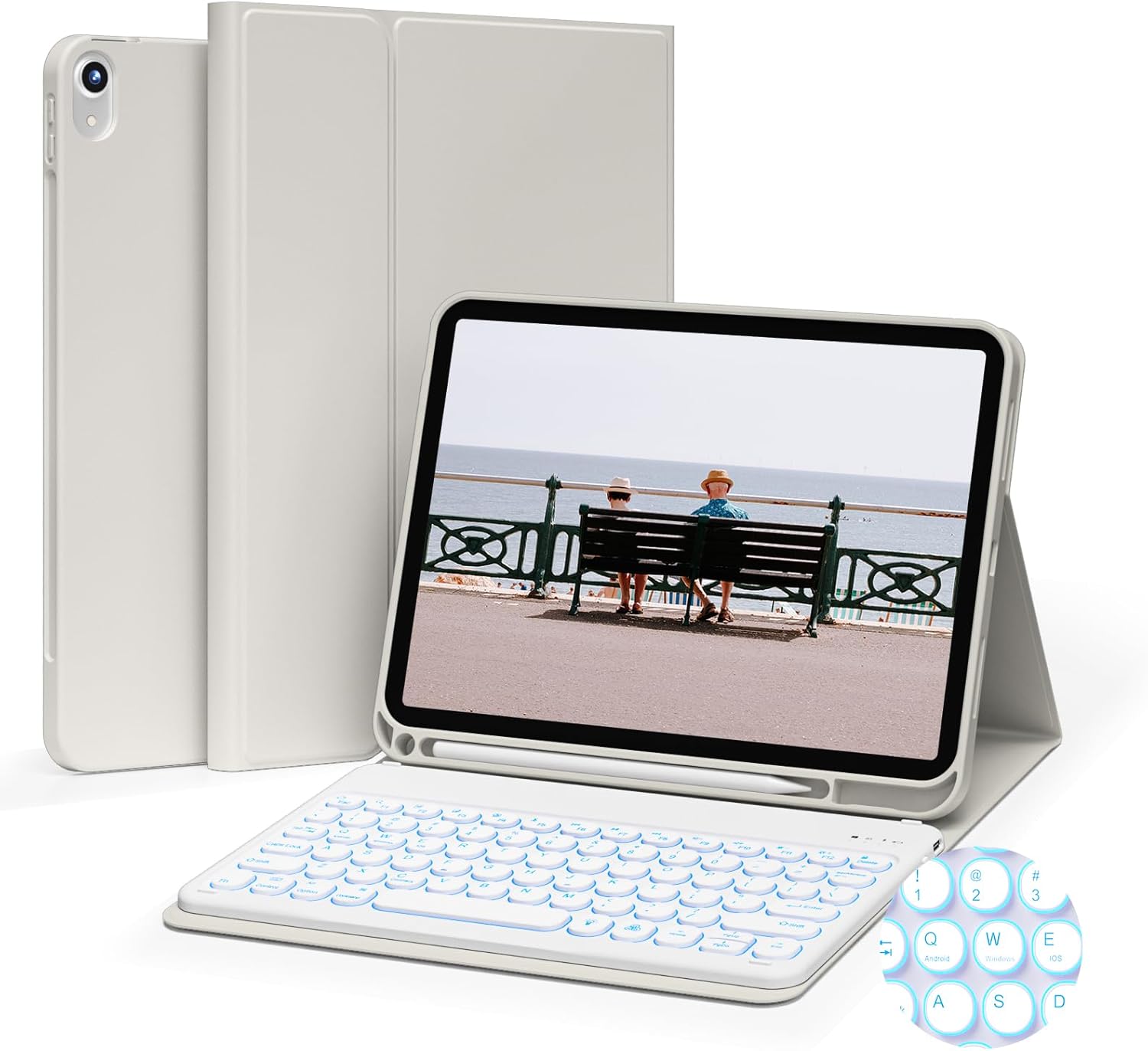 Keyboard Case for iPad with 7-color backlit keyboard