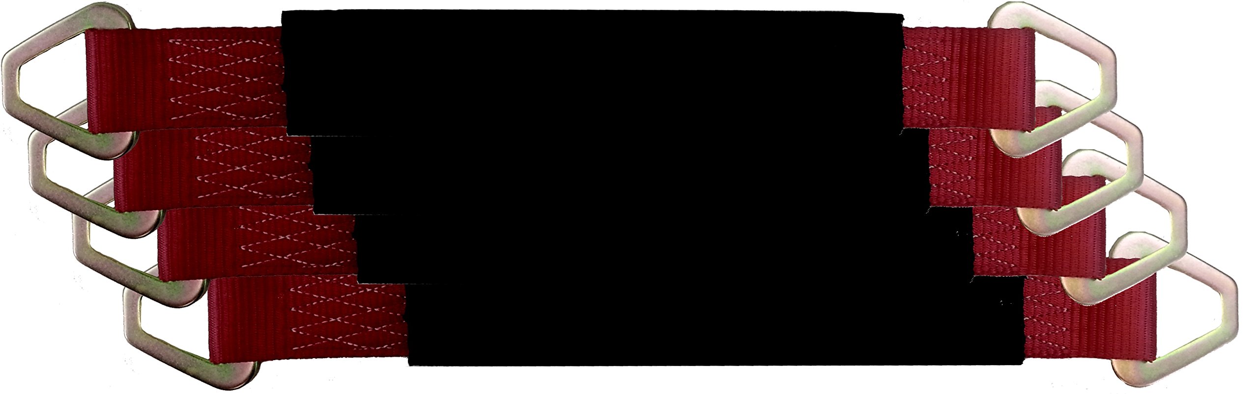 Cargo Equipment Corp. 4 Pack of Red 12 Inch Axle Strap with Protective Sleeve