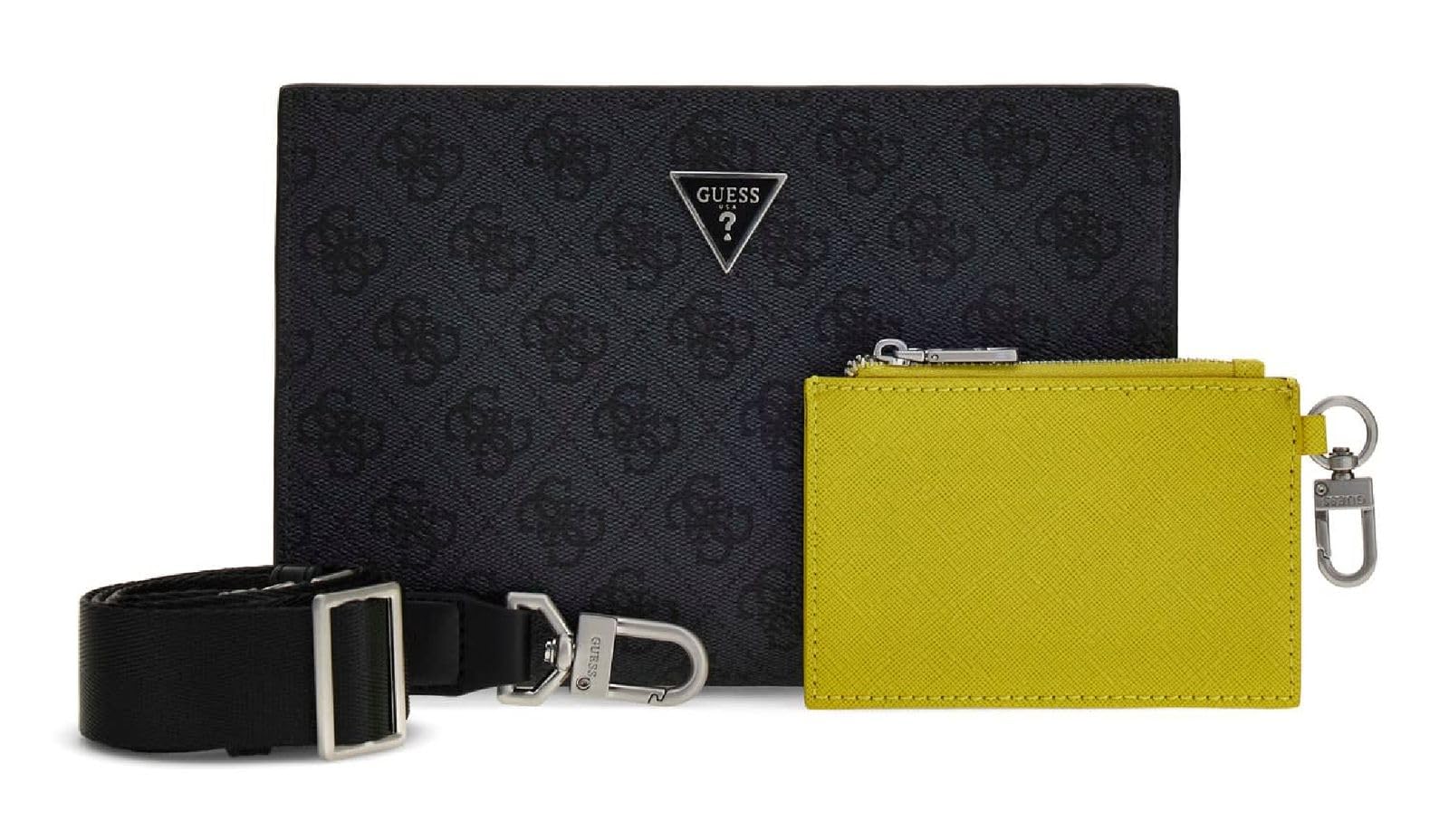 Guess Men's Noir Shoulder Bag With Zip Closure Milano Top